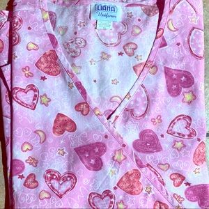 Hearts and stars scrub top